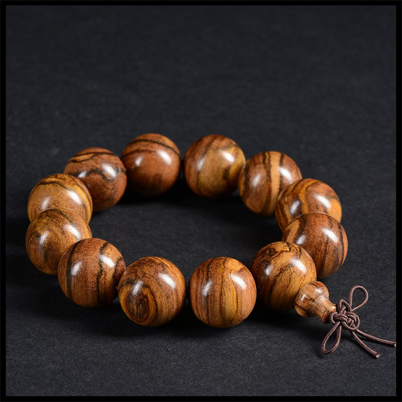 至翠斋 花奇楠手串 虎皮虎斑纹 佛珠手串 男女款佛珠木手串 手链