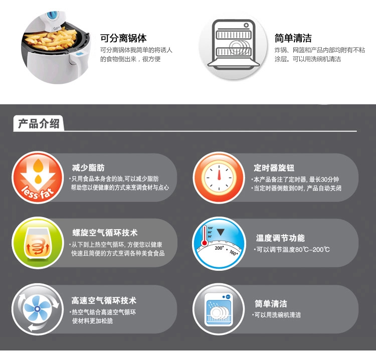 乐扣乐扣（LOCK&LOCK）ECOfryer无油空气电炸锅 蓝色