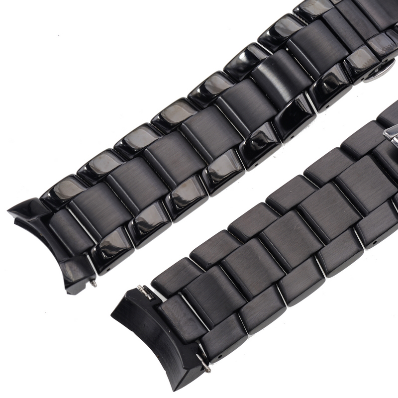 (carty)黑钢表带 适用 阿玛尼 ar0584 手表带 钢带 钢表链 23mm手表