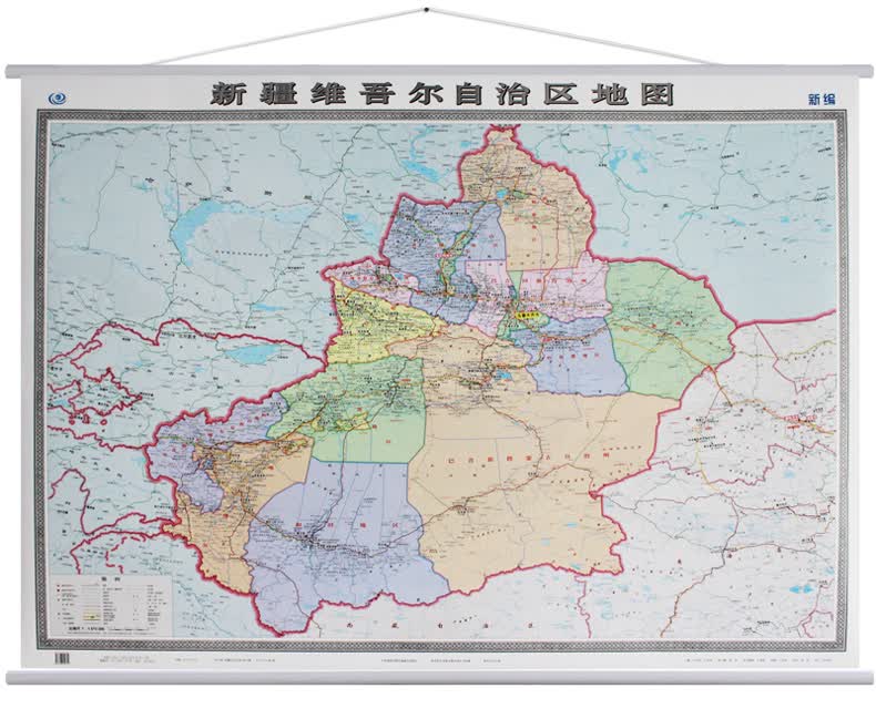 1m防水挂图 新疆地图 商务办公室书房