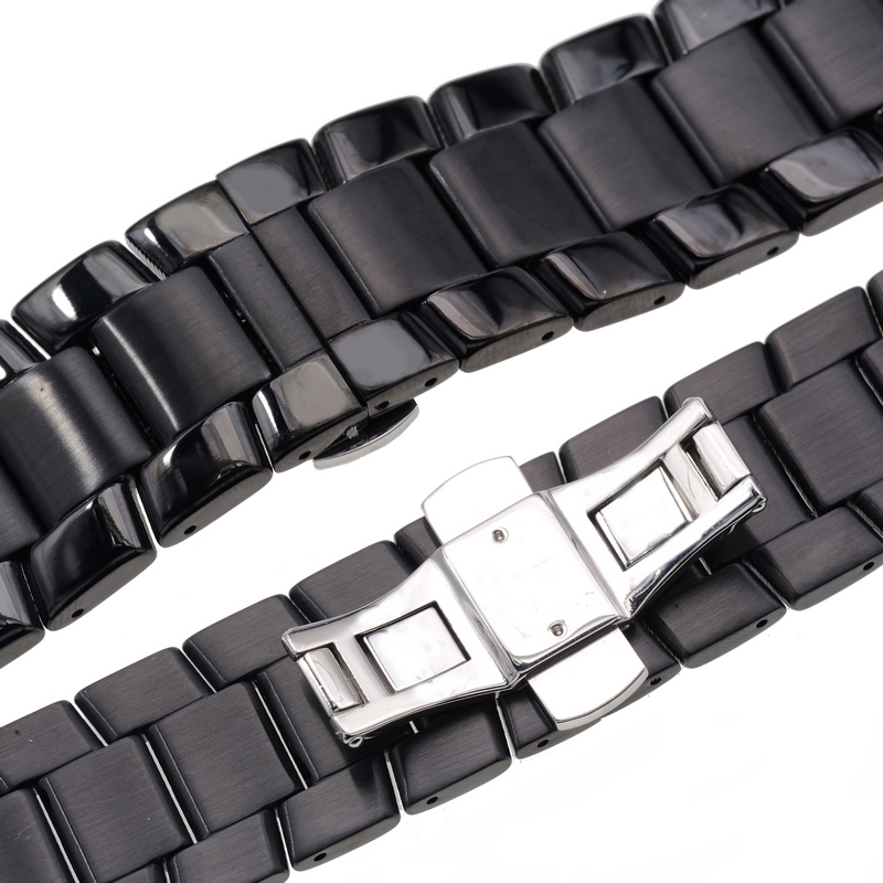 (carty)黑钢表带 适用 阿玛尼 ar0584 手表带 钢带 钢表链 23mm手表