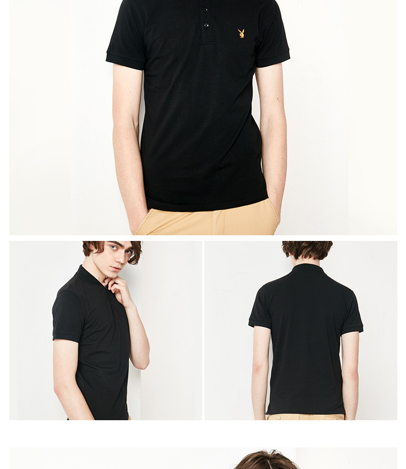 【时尚条纹柔软舒适】 花花公子playboyicon16年夏季时尚印花男士圆领