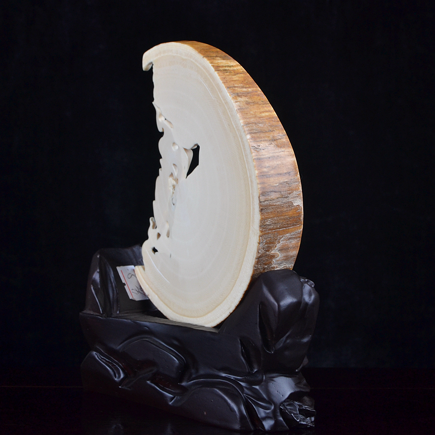 【俏色巧雕】猛犸象牙 弥勒佛摆件