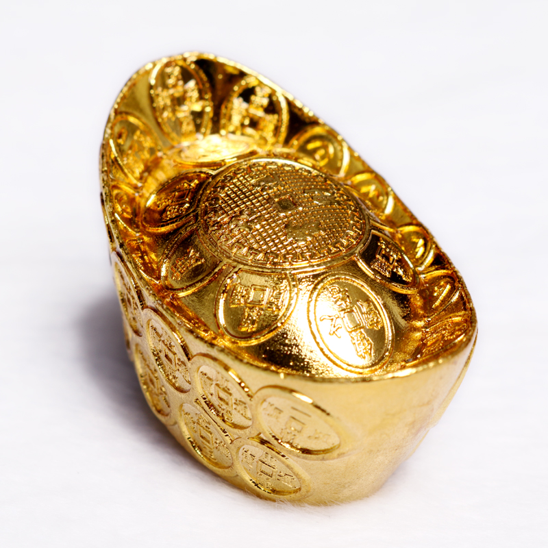 福缘阁黄元宝合金元宝摆件大小号配饰家居工艺品礼品小号