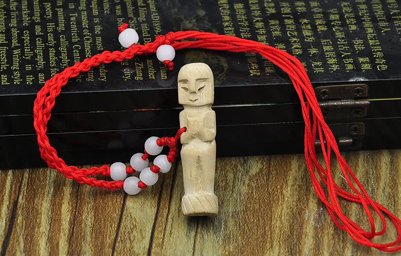 普生缘桃木人手工立体男孩女孩一对