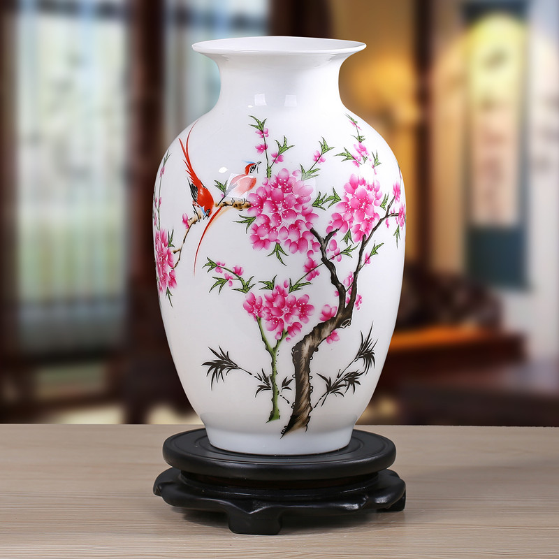 迪威莱 景德镇陶瓷器 小号古典粉彩瓷花瓶工艺品客厅摆件装饰品 美人