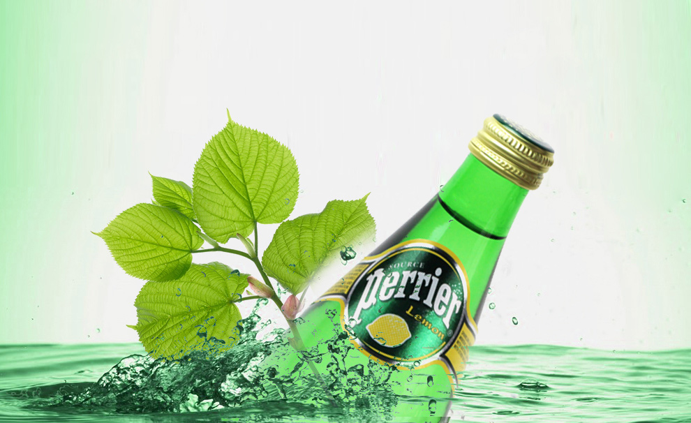 巴黎水(perrier) 柠檬味天然含汽矿泉水330ml*24瓶 法国原装饮用水