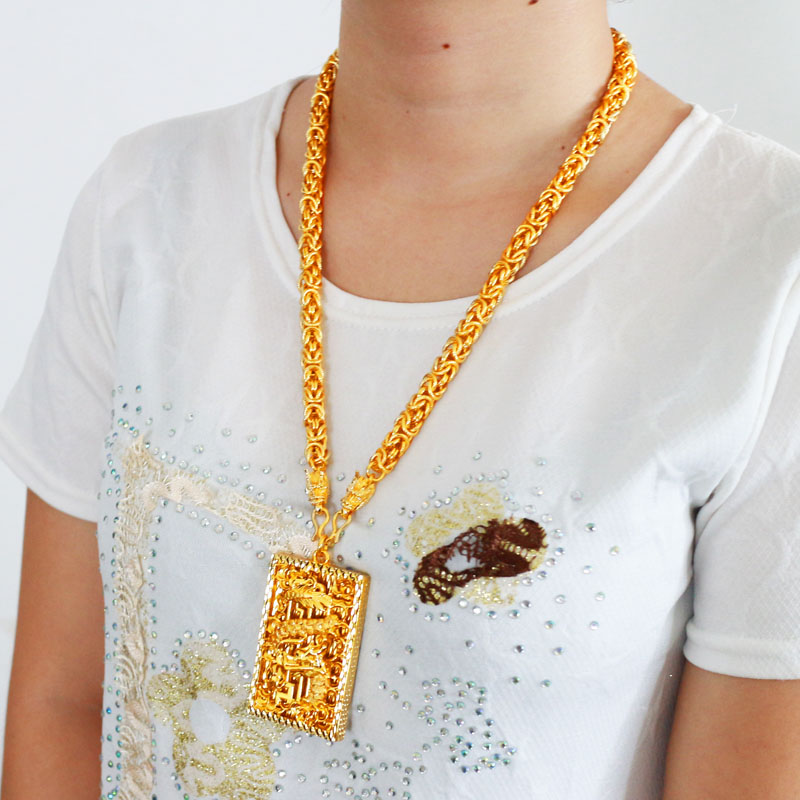 千影珠宝金店同款黄色金项链男士仿金项链男款粗大重