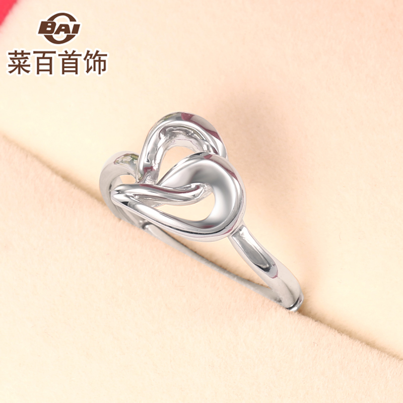 菜百首饰 铂金戒指 pt950爱之心语系列戒指 活圈 计价 bj 铂金戒指 约