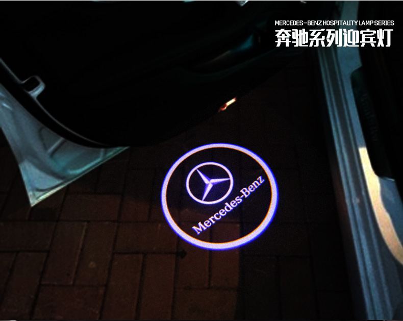 适用于奔驰迎宾灯 新e级c级glc级gle级s级e300l 21款a级迎宾灯镭射车