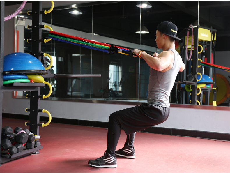 拉力绳多功能拉力器拉力绳套装健身器材男女力量训练弹力带胸肌运动