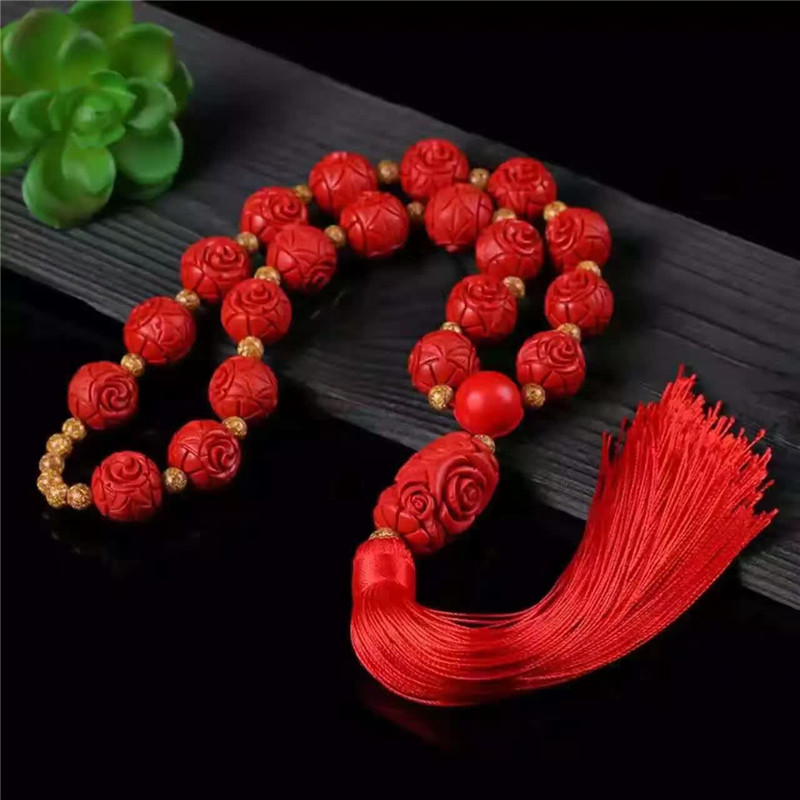 朱砂车挂 朱砂出入平安花开汽车挂件饰品