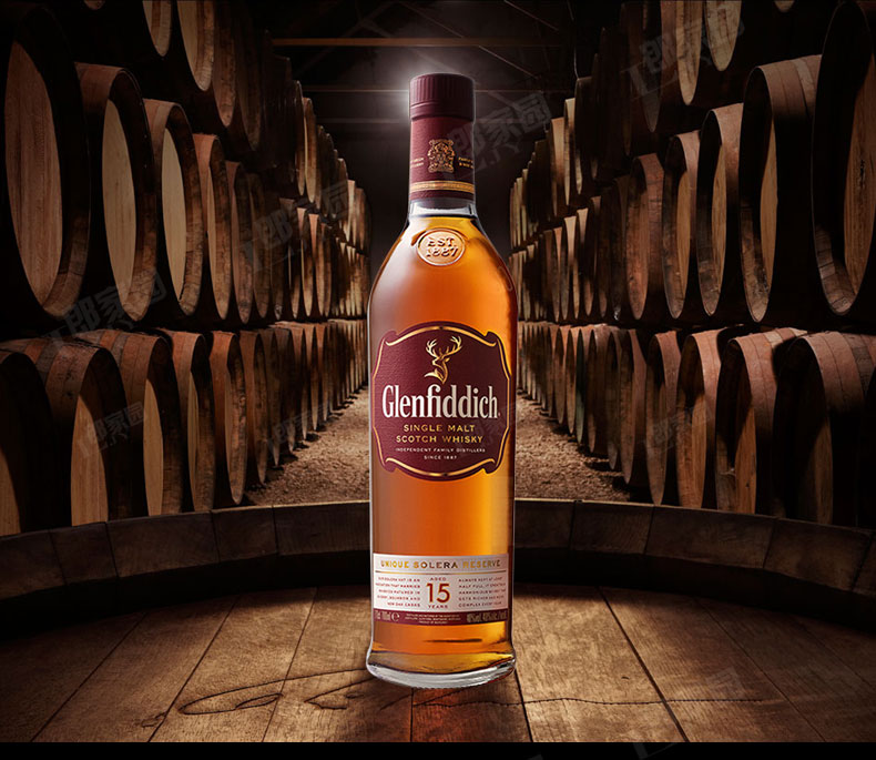 洋酒glenfiddich 15格兰菲迪15年700ml苏格兰单一麦芽威士忌酒_ 8折