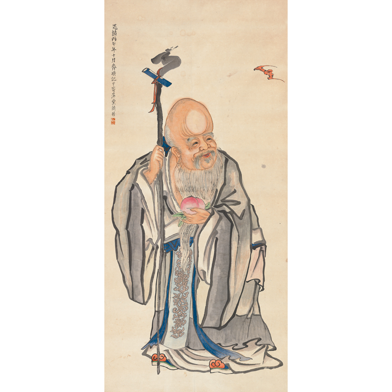 姿翰 超高清微喷装饰画 齐白石早期人物画 寿星图