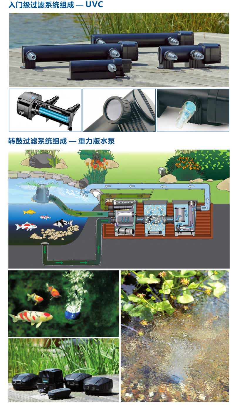 欧亚瑟 oase 鱼池池塘过滤器套装 锦鲤池循环过虑净化