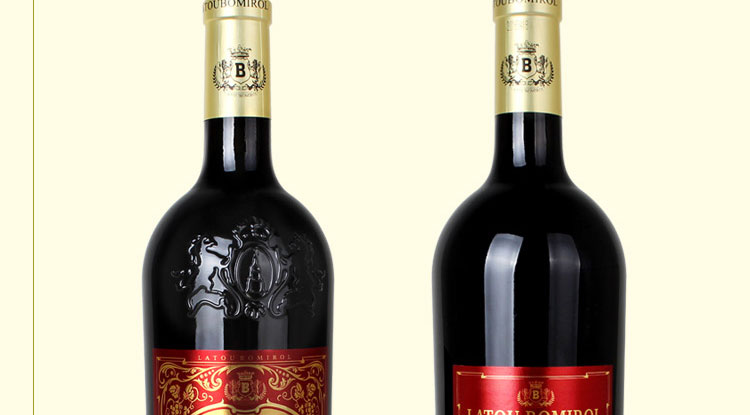 法国进口浮雕重型瓶拉图柏米候艾红亭干红葡萄