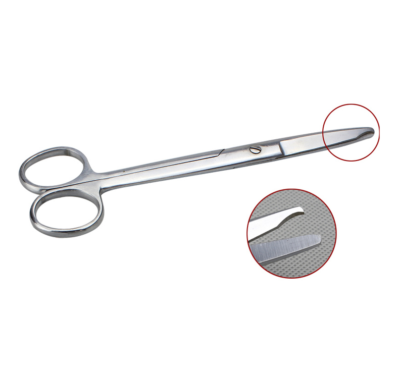 宠物器械 手术剪 拆线剪月牙 实验用剪刀直尖弯尖线剪组织剪 直尖14cm