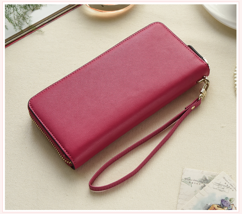 稻草人女士钱包女长款真皮拉链韩版手拿包大钞夹女士2018新款 特价拍