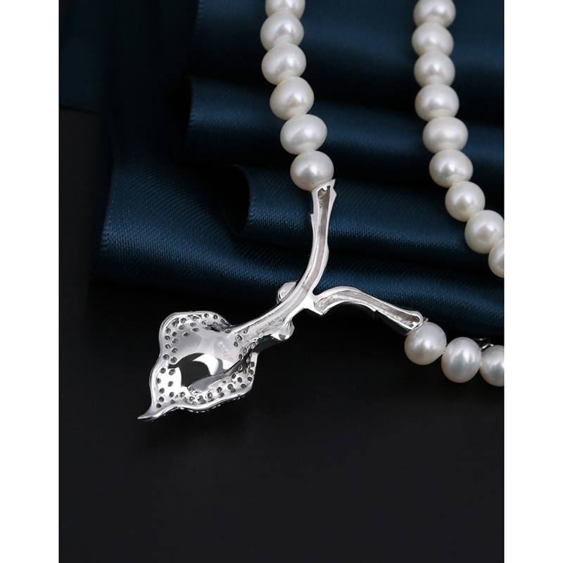 【当当自营】 蔻斯琦(agovski)时尚女士s925银天然珍珠立挺优雅项链