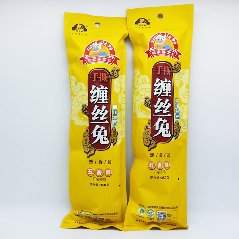 熊家婆四川特产广汉手撕缠丝兔350克袋装缠丝兔肉开袋即食成都五香味