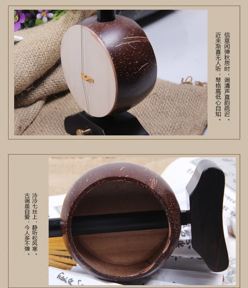梵巢黑檀木龙头豫剧歌剧秦腔高中音演奏板胡乐器bh07椰壳梧桐木面板