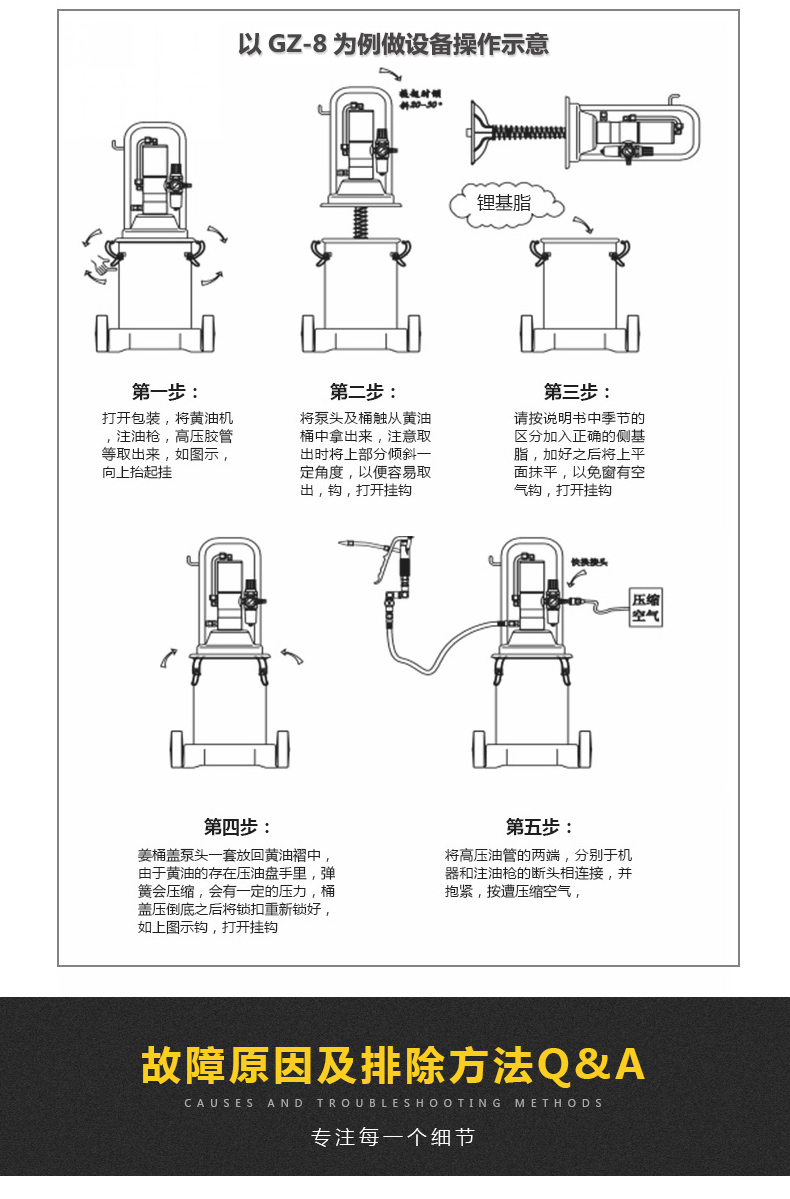 科球上海打黄油机齿轮机油加注器gz85b黄油机桶45l大容量黄油泵高配6