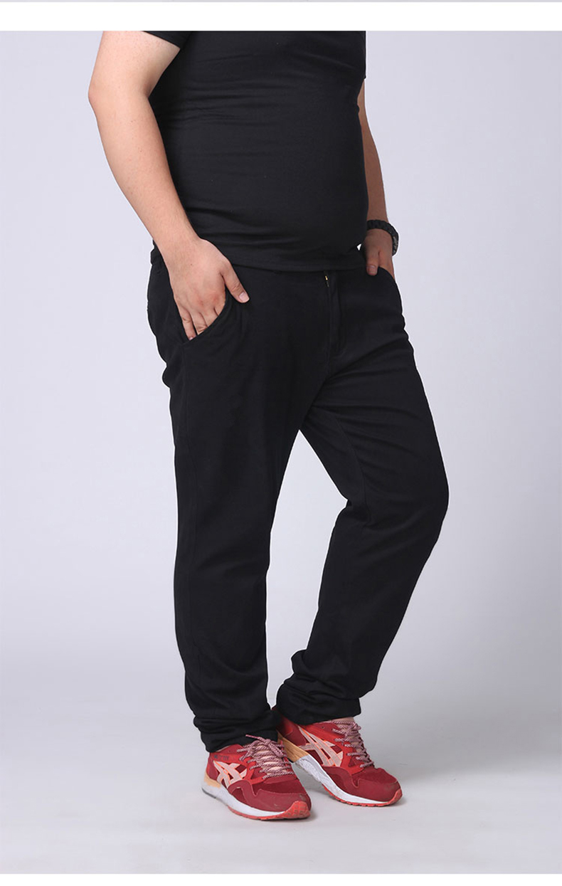 裤春秋季春秋弹力胖子男装大码男士休闲裤肥佬宽松百搭加大号长裤子潮