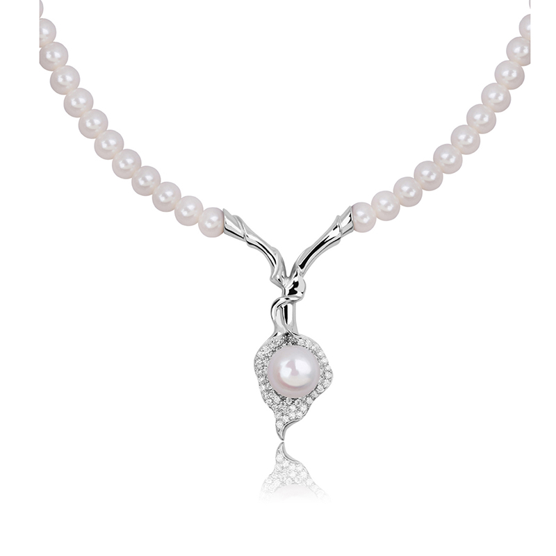 【当当自营】 蔻斯琦(agovski)时尚女士s925银天然珍珠立挺优雅项链