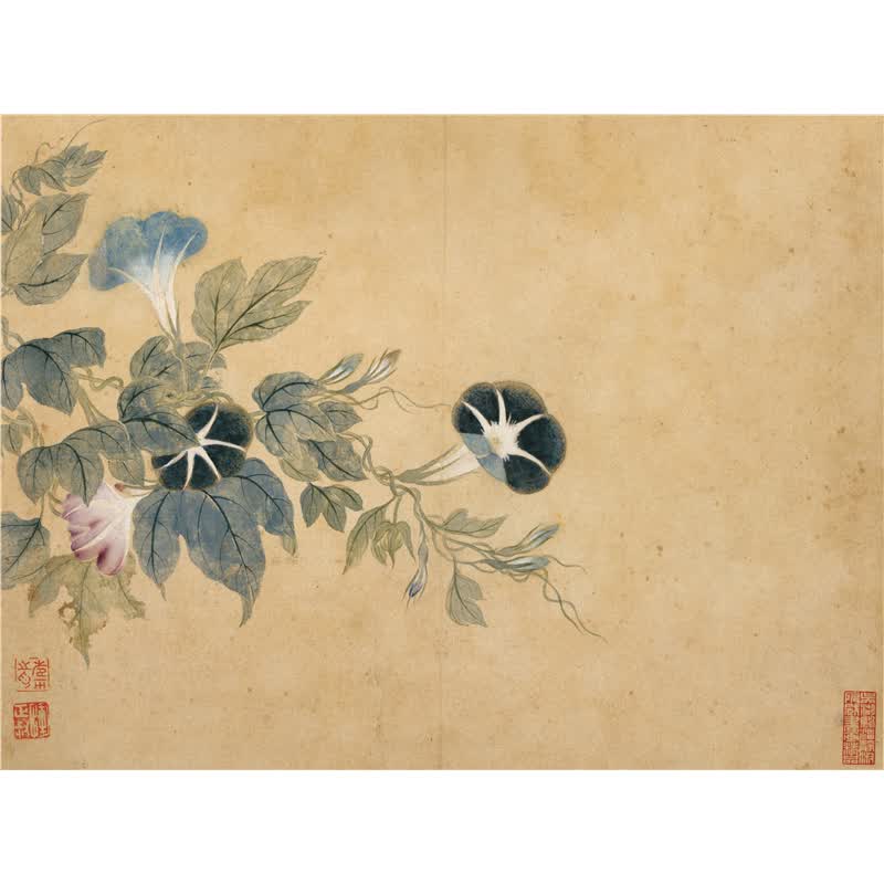 姿翰超高清微喷装饰画清代恽寿平写意花鸟画花果图册册页八开纸本31