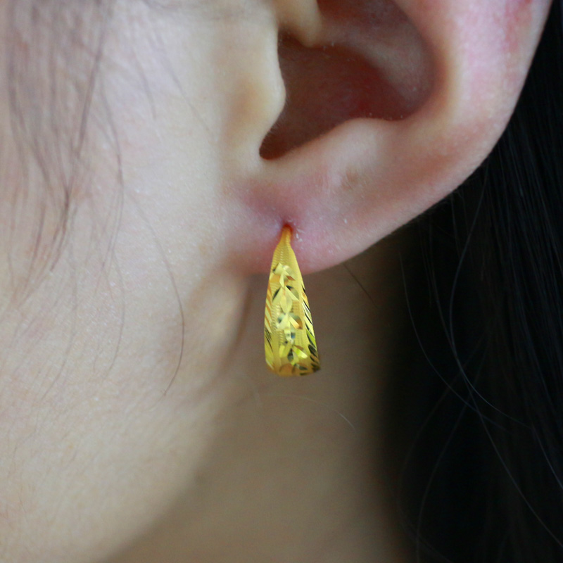 黄金耳环9999足金女款耳圈大小耳包纯金饰品真金首饰送妈妈奶奶老年人