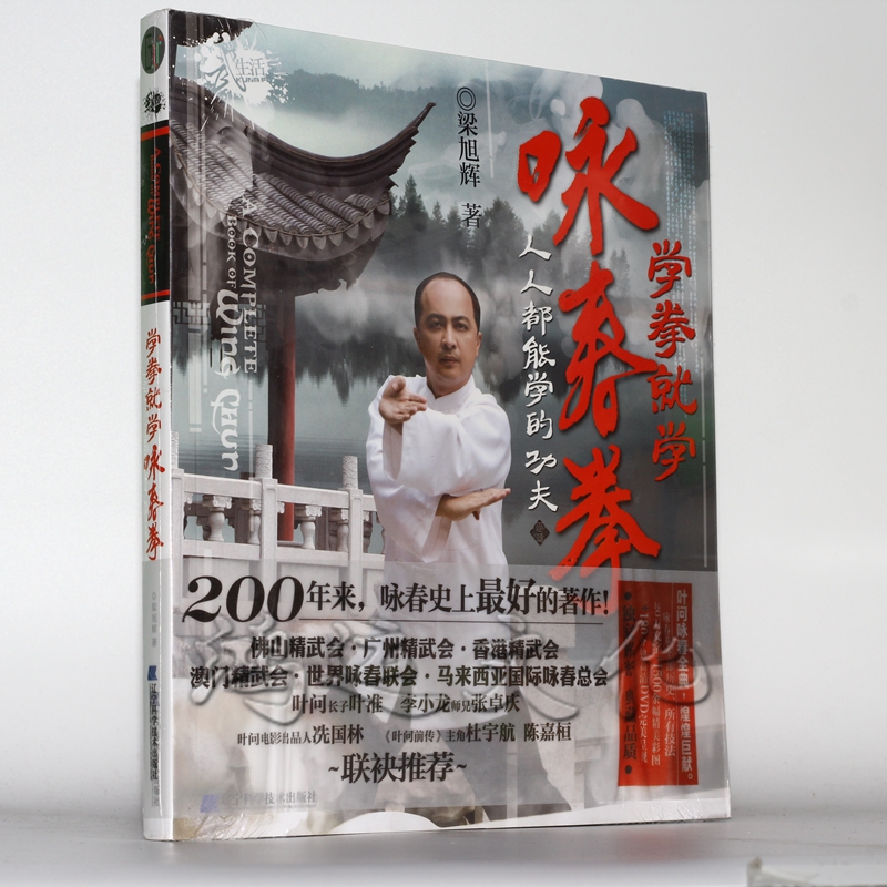 葉問詠春拳教程學拳就學詠春拳2dvd 書詠春拳教學光盤梁旭輝