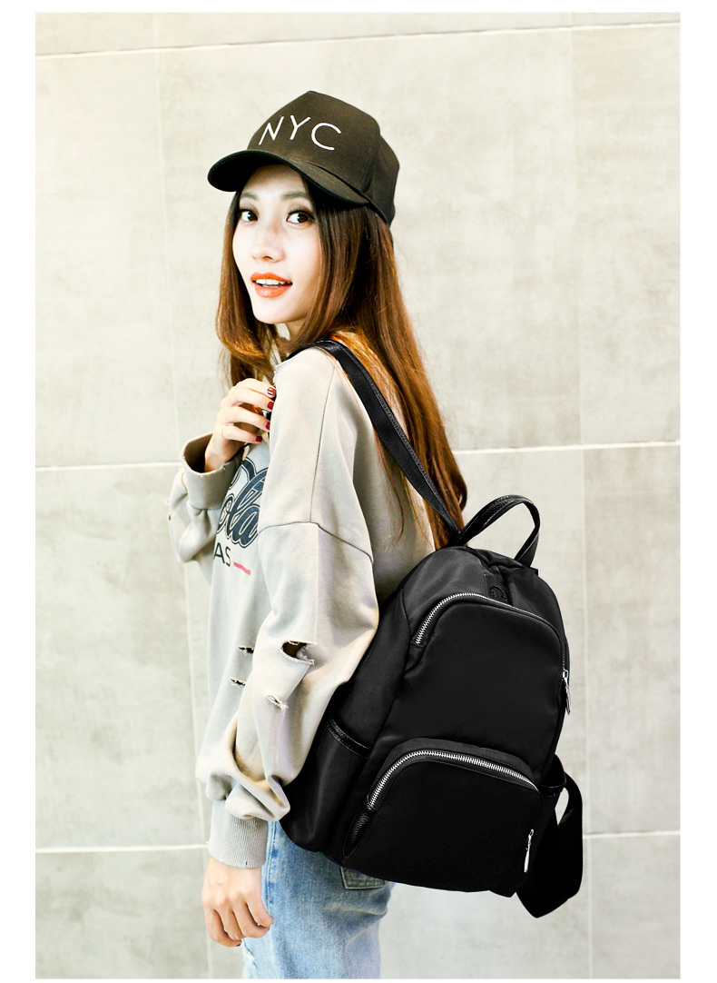 凡珂双肩包女时尚潮流女士背包多功能尼龙手提单肩背