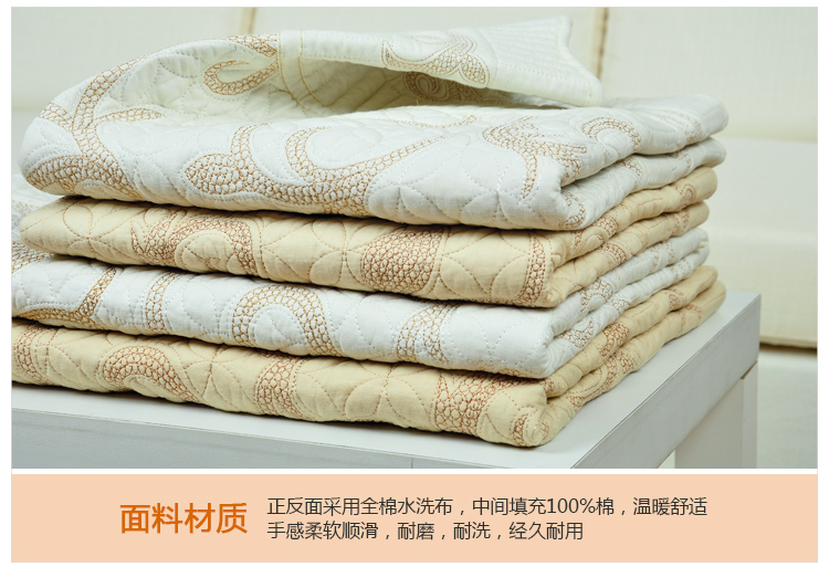 
                                        福巢 欧式沙发垫 坐垫 椅垫 全棉绣花布艺沙发巾 加厚防滑秋冬经典纯色 雅白 90*90CM一片                