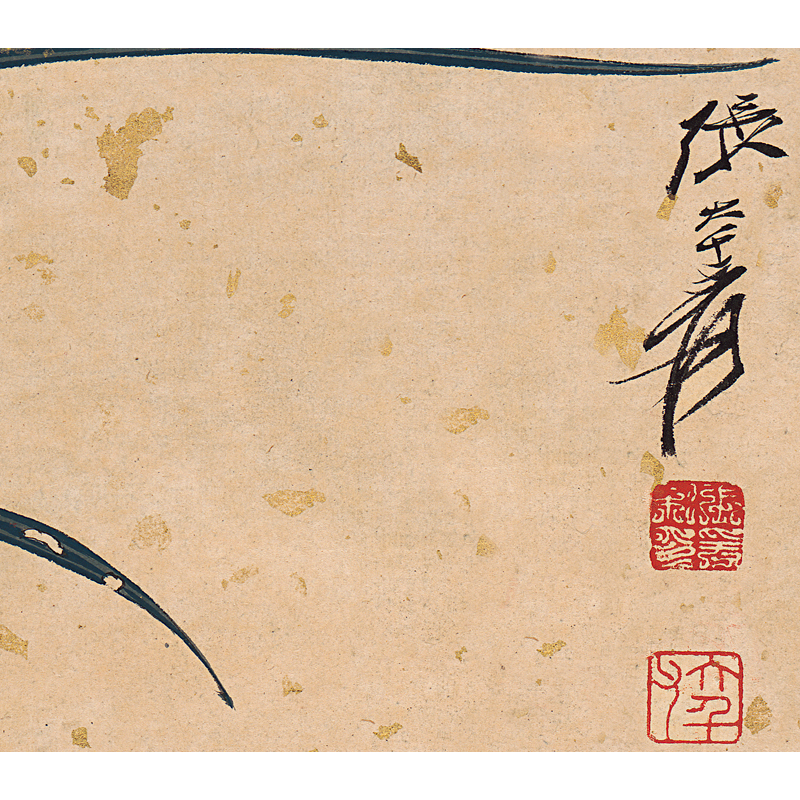 姿翰超高清微喷装饰画张大千工笔兰花图花鸟画纸本43x35画芯不装裱一