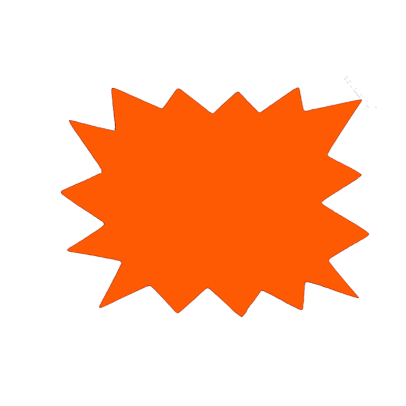 彩色荧光色爆炸贴pop广告纸 活动标价签价格牌 圆角形状 4色混发 中号