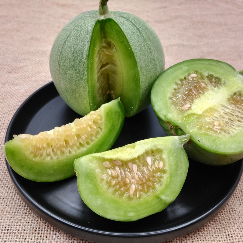 博多客绿宝甜瓜现货香瓜新鲜水果绿皮绿肉山东好吃xl5斤1012个