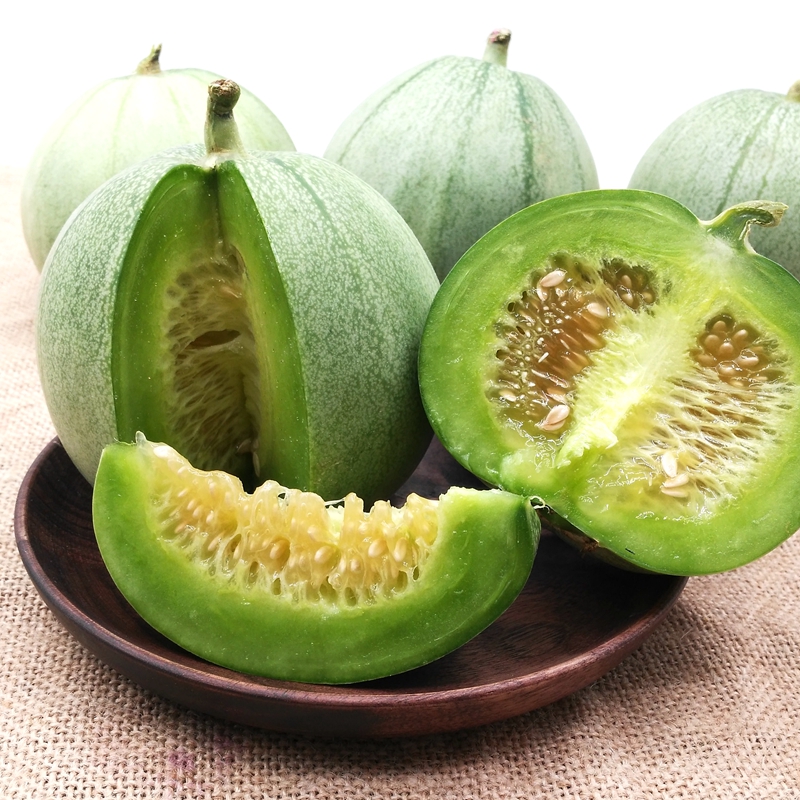 博多客绿宝甜瓜现货香瓜新鲜水果绿皮绿肉山东好吃xl5斤1012个