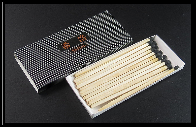 希洛shiloh古巴雪茄专用低硫火柴加长白杨木火柴梗 1大盒{含10小盒}