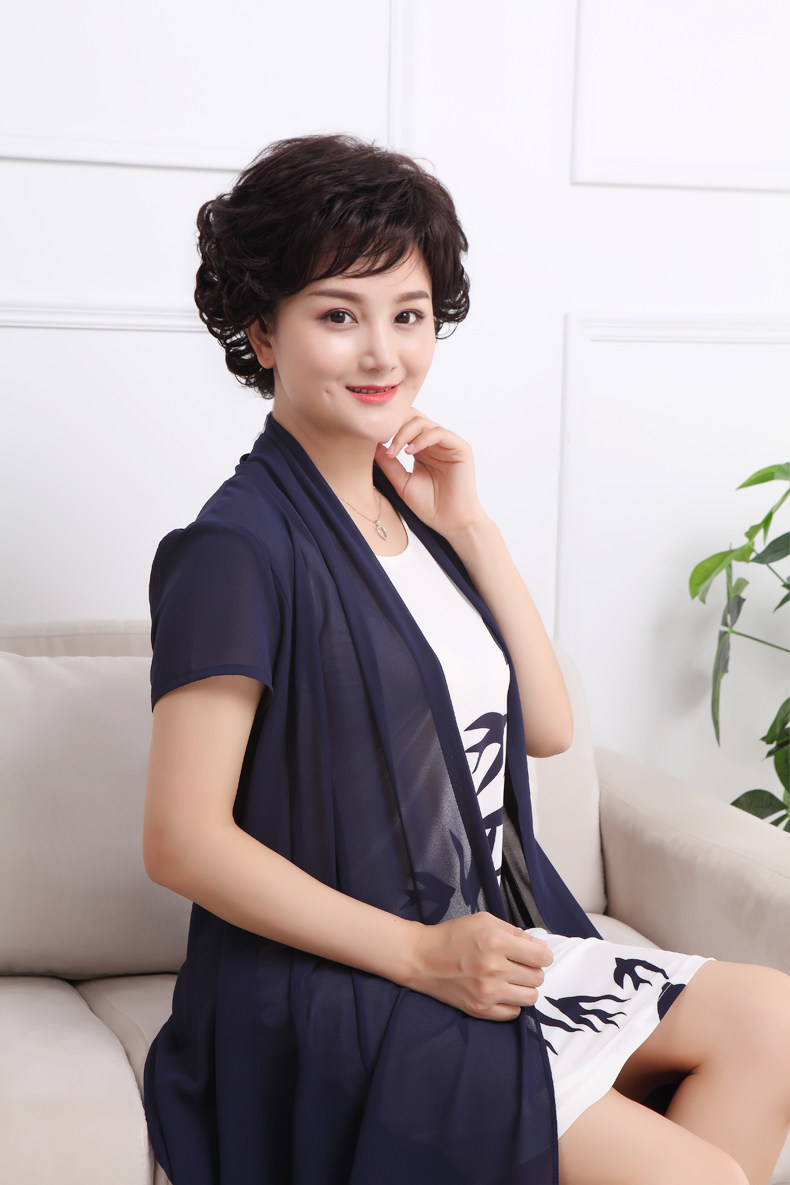 佰丝堂假发女短发中老年妈妈假发套蓬松圆脸短卷发逼真自然 深棕色