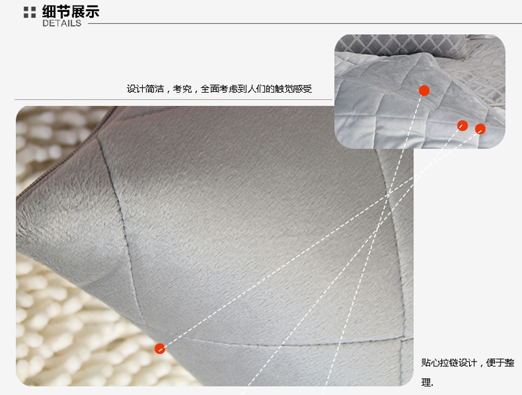 
                                        绮曼抱枕被子两用沙发靠垫办公室午睡毯车用枕大号加厚格子靠垫被 灰色 45cm*45cm                