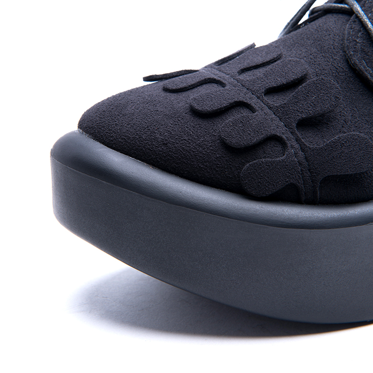 queenstudio皇冠花瓣款厚底鞋粉黑二色 粉红色 36