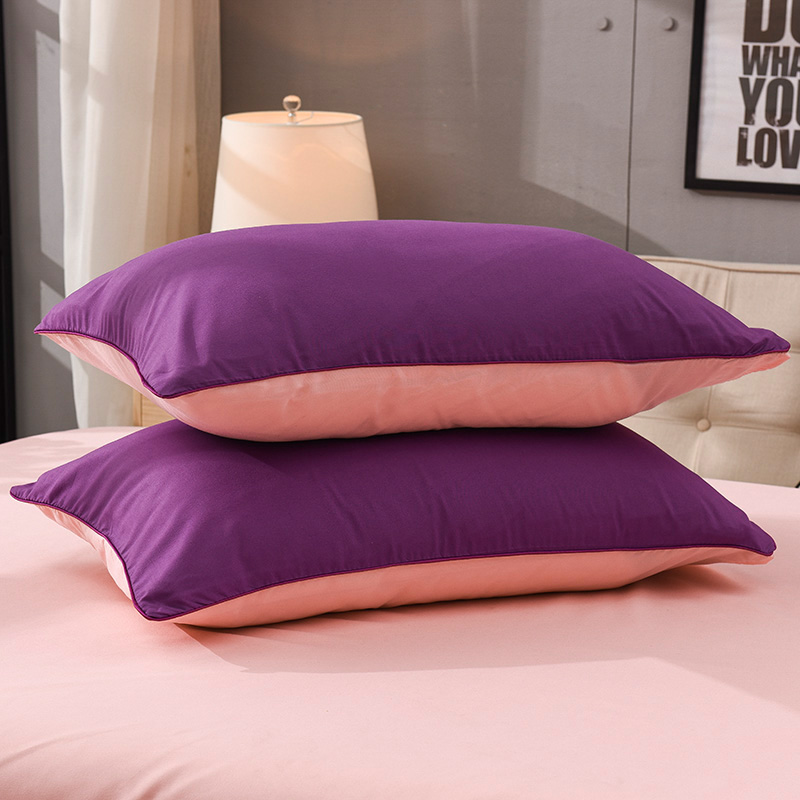 语桐家纺 简约纯色磨毛枕套 枕头套 枕芯套一个 卡其灰 48*74cm