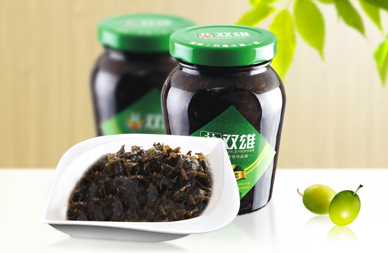 双雄橄榄菜下饭菜调味品2瓶装180g瓶共360g
