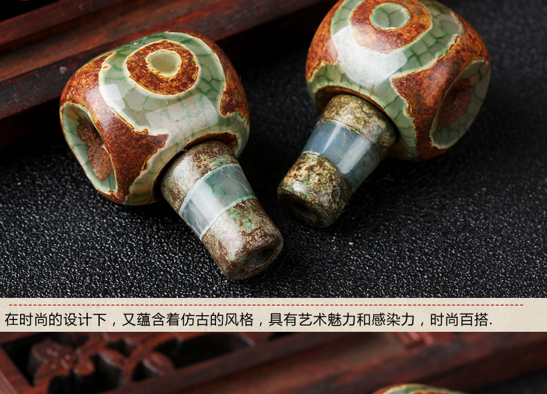 藏式佛头三通佛头 藏式陶瓷天眼星月菩提配饰diy配珠 天眼三通佛头
