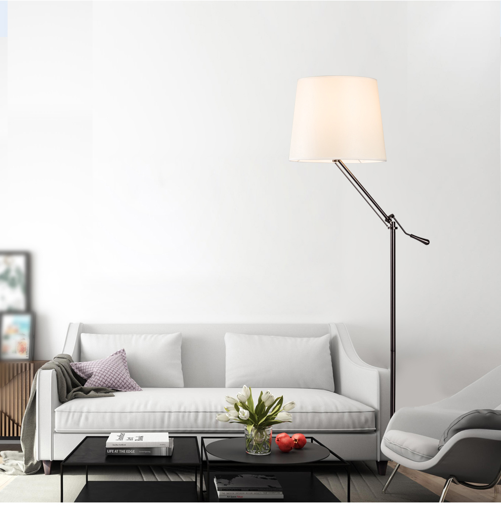 新特丽客厅落地灯卧室书房灯落地灯简约现代 牛顿 10150082004电镀深