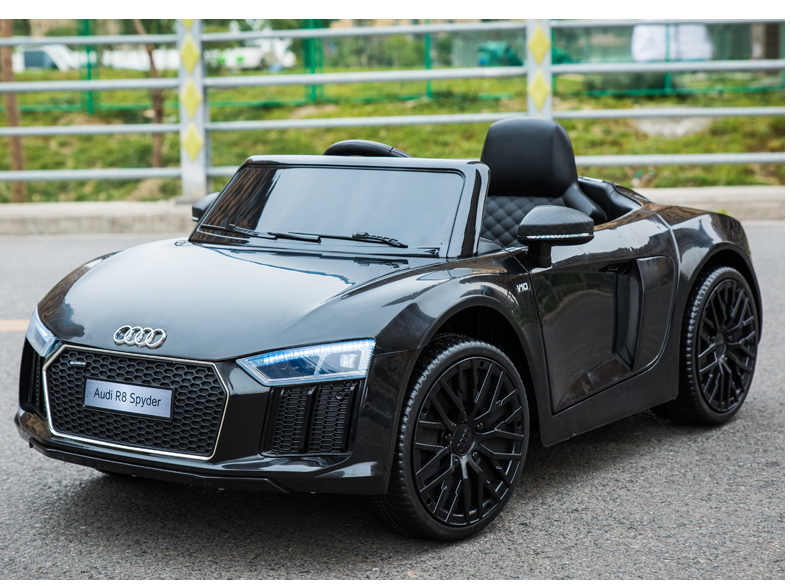 贝瑞佳 奥迪r8儿童电动车四轮跑车双驱动男女宝宝汽车带摇摆可坐人可