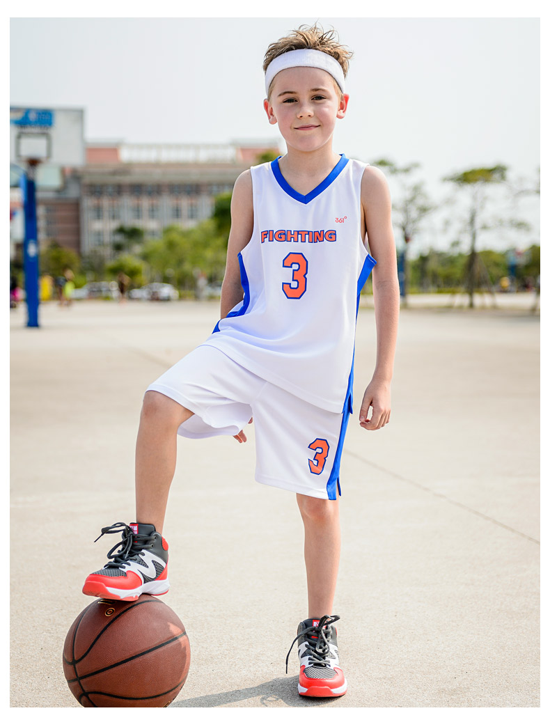 361童装无袖男童套装冬季儿童套装男针织儿童篮球服t恤短裤男童篮球套