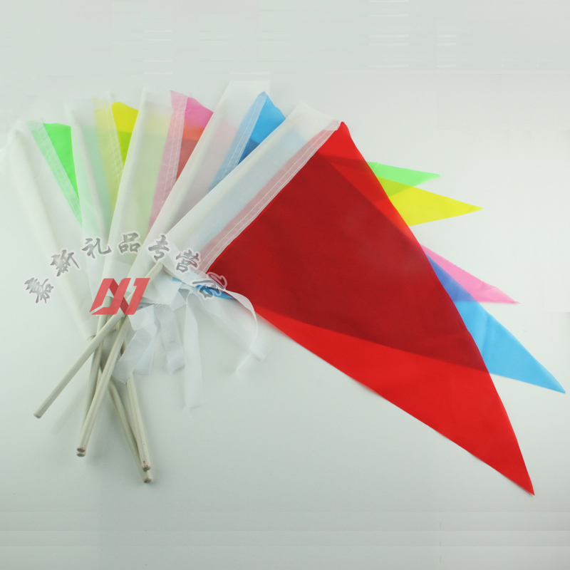 三角小红旗 长方形指挥旗(5种颜色可选择)手摇旗30*40cm纯色发令旗