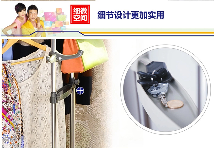
                                                            宝优妮 衣架落地挂衣架室内双杆晾衣架家用双杆式不锈钢挂衣架阳台凉衣架晒架 冷灰色                
