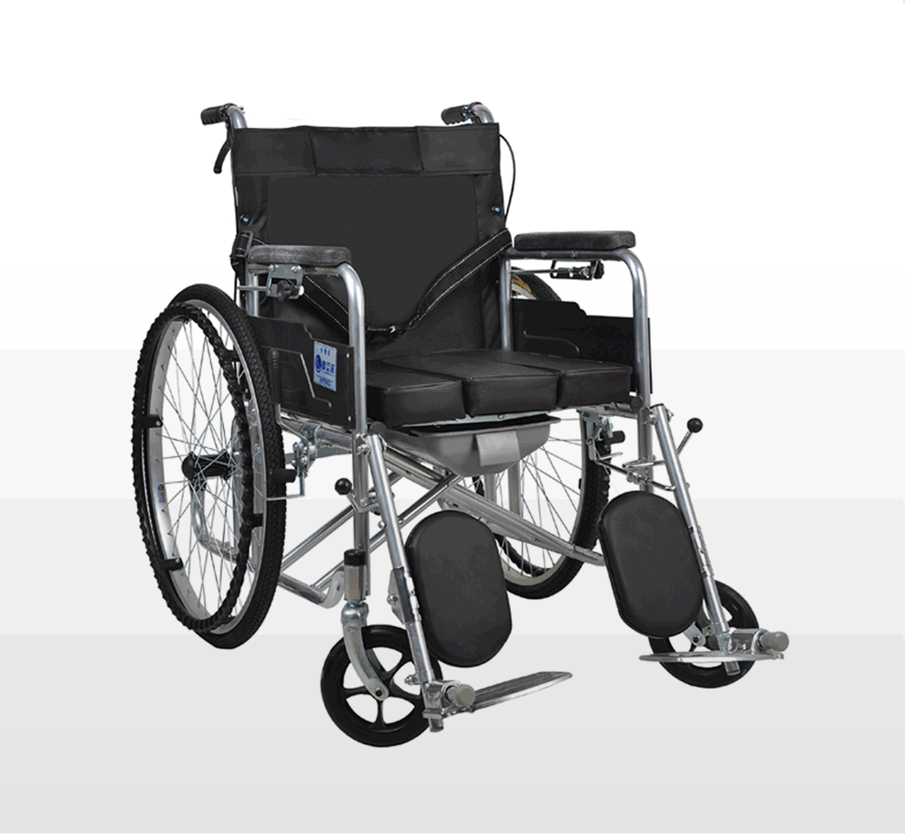 衡互邦 轮椅带坐便半躺 全躺带坐便老人便携旅行轻便轮椅车铝合金圈